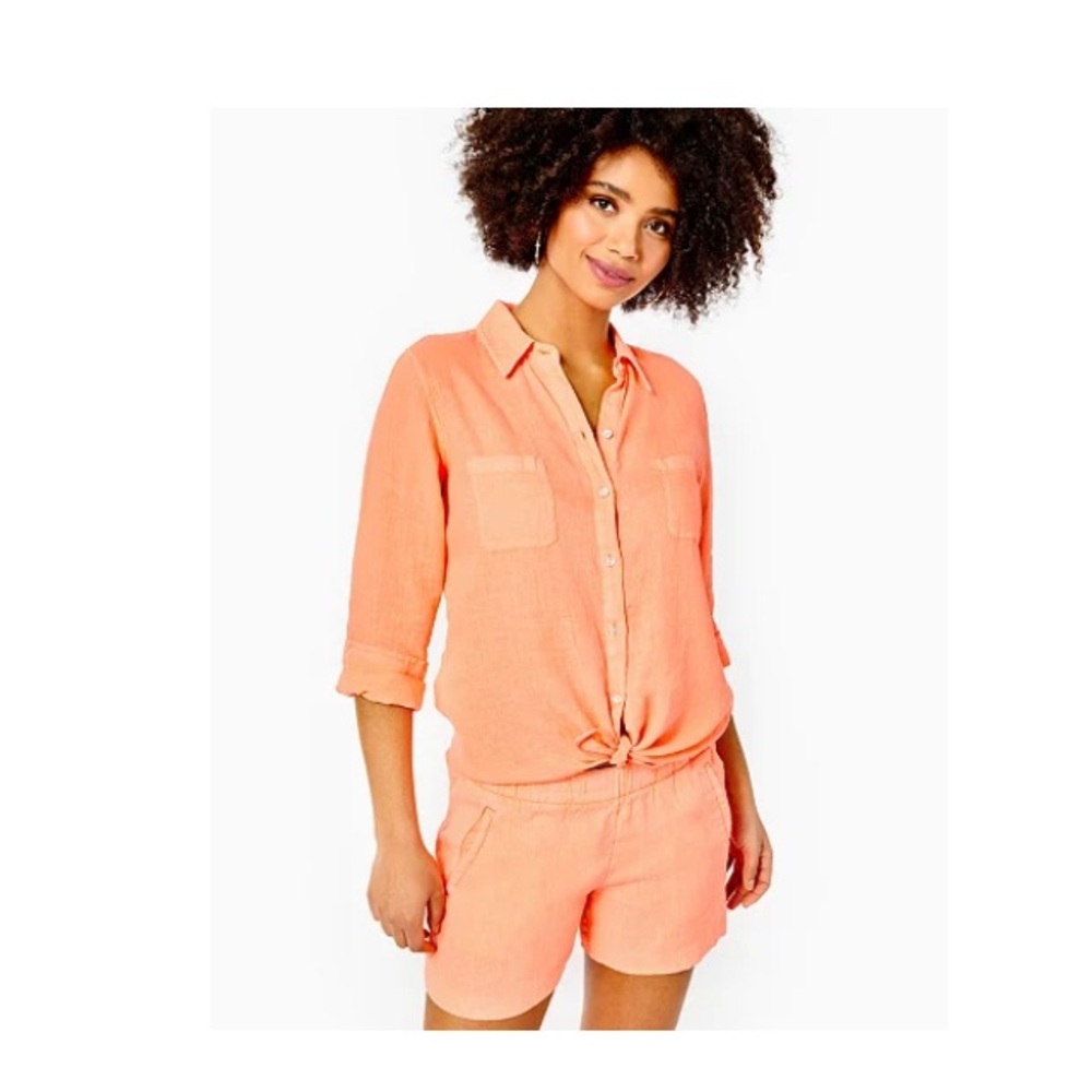 Lilly Pulitzer Coral Button Down Shirt
